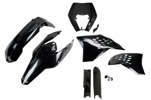 UFO plastic kit Zwart KTM EXC 250/300/350/450/500 2009-2011 (full kit)
