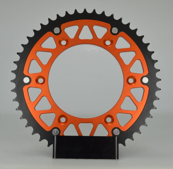 Mino achtertandwiel 50 tands staal/aluminium Oranje / Zwart KTM SX/SX-F/EXC/EXC-F 1990- & Husqvarna TC/FC/FE/TE 125/150/250/350/450/501 2014-
