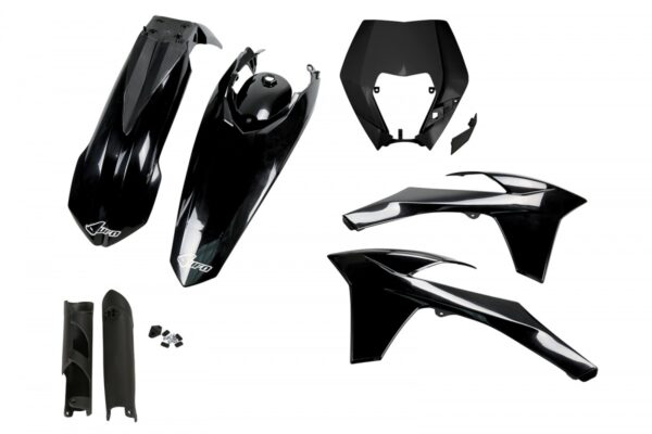 UFO plastic kit Zwart KTM EXC/EXC-F 125/250/300/350/450/500 2012-2013 (full kit)