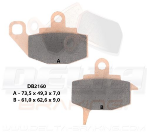 Delta Braking Sintered Voor remblokken DB2160 type D