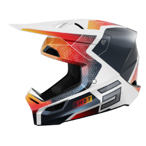 Shot MX Crosshelm Kinderen Furious Kid Phaser Blauw / Rood Pearly 2025 Collectie
