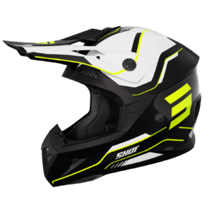 Shot MX Crosshelm Kinderen Pulse Kid Lines Zwart / Fluor Geel 2025 Collectie