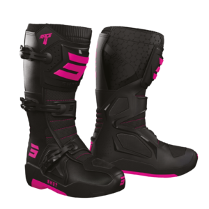 Shot MX Crosslaarzen Volwassen Race 4 Zwart/Roze 2025 Collectie