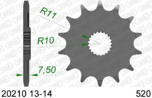 AFAM voortandwiel staal Honda CR 125R 04-07 & CRF 250R 04-17 & CRF 250X 04-16