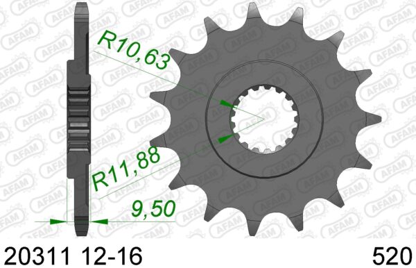 AFAM voortandwiel 14 tands staal Honda CR 250R 88-07 & CR 500R 88-01 & CRF 450R 02- & CRF 450 RX 17-