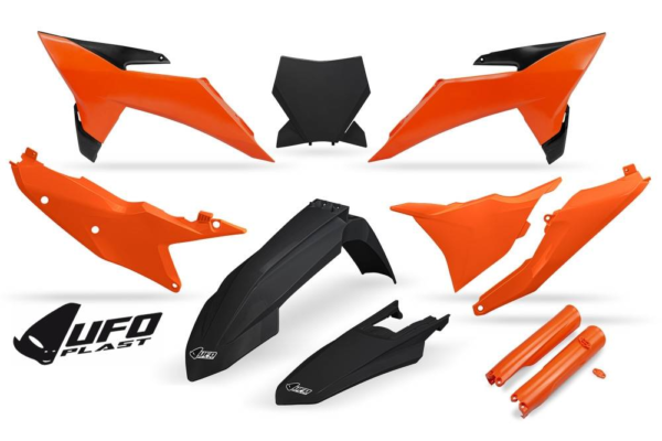 UFO plastic kit Oranje/Zwart ( Full kit ) KTM SX 125/150/250/300 2023-2025 & SX-F 250/350/450 2023-2025 ( model 2025 )