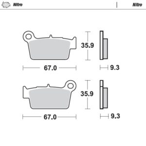 Moto Master Sintered Metal Achter remblokken Nitro Fantic, Beta, Gas Gas, Kawasaki, Suzuki, Yamaha, TM
