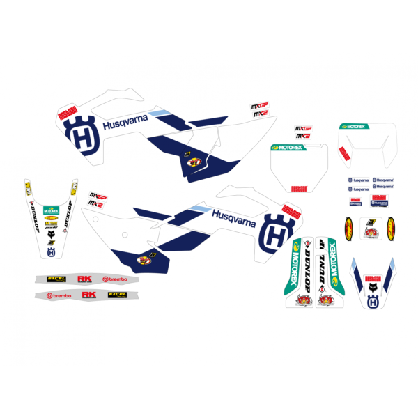 Blackbird stickerset Replica Factory MX2/MXGP Husqvarna TC/FC 125-450 2023-2024 & FE/TE 250-501 2024
