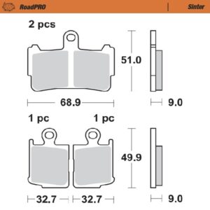Moto Master voor remblokken Road Pro Sintered 407401