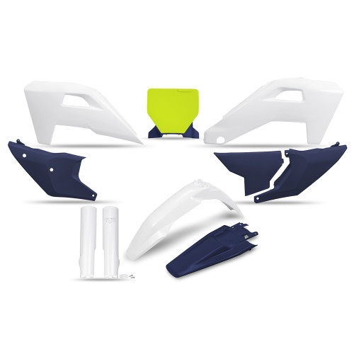 UFO plastic kit Wit/Blauw/Fluor Geel Husqvarna TC/FC 125/250/350/450 2025- ( full kit )