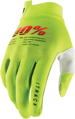 100% handschoenen Itrack Fluor Geel Jeugd Maat M