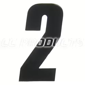 CC Products plaknummer #2 Zwart 11cm hoog ( per stuk ) nummer 2