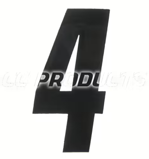 CC Products plaknummer #4 Zwart 11cm hoog ( per stuk ) nummer 4