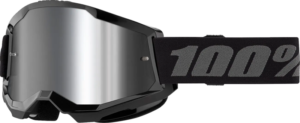 100% Strata 2 Crossbril Zwart - Zilvere Spiegel lens ( 2026 collection )