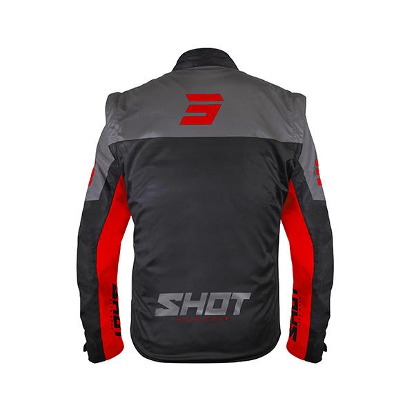 Shot Softshell Enduro Jas Volwassenen Zwart/Rood met afritsbare mouwen - Afbeelding 2