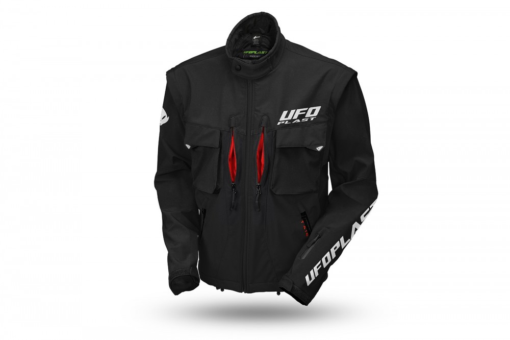 UFO Taiga Enduro Jas Volwassenen Maat Zwart met afritsbare mouwen - Afbeelding 2