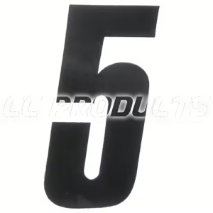 CC Products plaknummer #5 Zwart 17cm hoog ( per stuk ) nummer 5