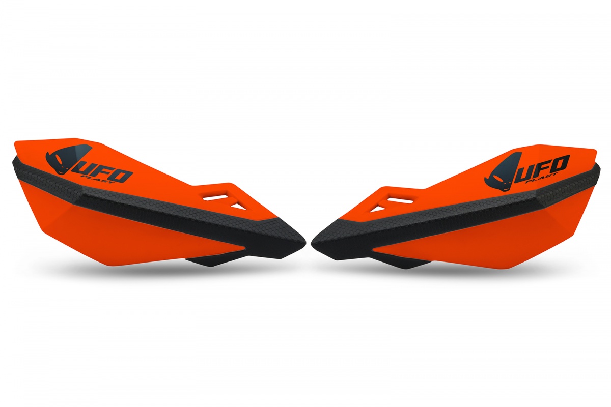 UFO Traxion Handkappen voor KTM/Husqvarna/Gas Gas/Honda originele bevestiging Fluor Oranje / Zwart