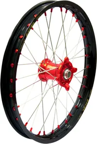 Elite Voorwiel compleet Zwarte Excel Signature velg + Kite Rode naaf 1.60x14 KTM SX 65 2008-2024 & Husqvarna TC 65 2017-2024 & Gas Gas MC 65 2021-2024