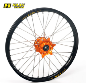 Excel voorwiel compleet zwarte velg + Haan Wheels oranje naaf 19-1.40 KTM SX 85 grote wielen 12- & Husqvarna TC 85 14-