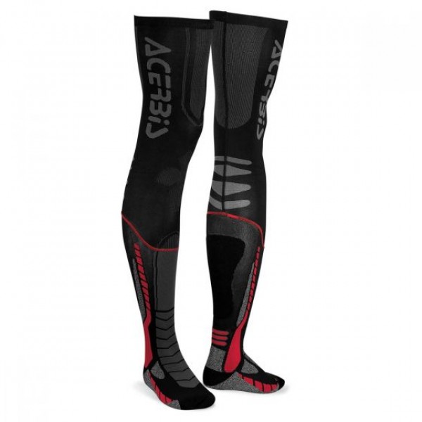 Acerbis X-Leg Pro sokken voor kniebrace Zwart / Rood