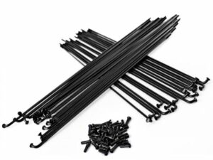 CC-Products Voorwiel 21″ RVS spakenset Zwart ( poedercoat zwart ) 36 stuks + nippels Zwart ( aluminium ) voor OEM wielen KTM/Husqvarna/Gas Gas 2008-