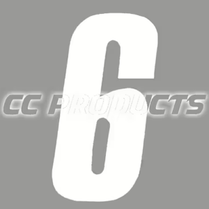 CC Products plaknummer #6/#9 Wit 17cm hoog ( per stuk ) nummer 6/9