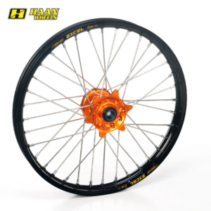 Excel voorwiel compleet zwarte velg + Haan Wheels oranje naaf 21-1.60 KTM SX/SX-F 15- & EXC/EXC-F 16- & Husqvarna TC/FC 15- & TE/FE 16-
