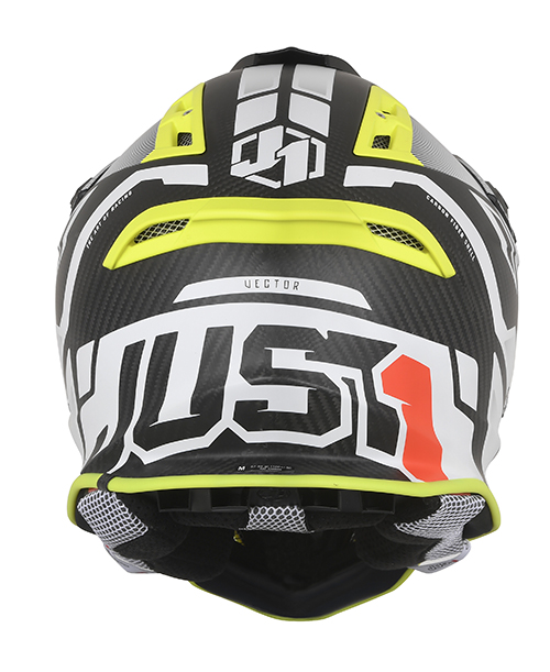 Just1 J-12 Pro Vector Zwart/Wit/Fluor Geel/Carbon crosshelm Maat M ( 58-59 cm omtrek ) - Afbeelding 3