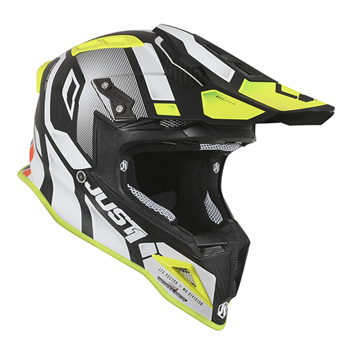 Just1 J-12 Pro Vector Zwart/Wit/Fluor Geel/Carbon crosshelm Maat M ( 58-59 cm omtrek ) - Afbeelding 2