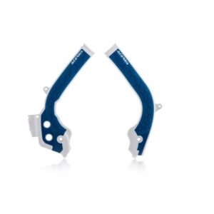 Acerbis X-Grip frame beschermers wit / blauw KTM SX 125/150 2016-2018 & SX 250 2017-2018 & SX-F 250/350/450 2016-2018 & EXC 250/300 2017-2019 & EXC-F 250/350/450/500 2017-2018 & Husqvarna TC 125 2016-2018 & TC 250 17-18 & TE 250/300 2017-2018 & FC 250/350/450 2016-2018