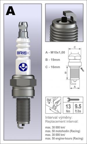 Brisk bougie AR12C-OE KTM SX 65 2024- & Gas Gas MC 65 2024-