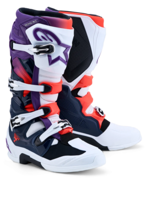 Alpinestars Tech 7 MX Laarzen Paars / Wit / Donker Blauw / Fluor Rood