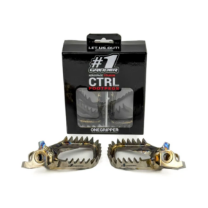 Onegripper Ti-CTRL Mud-Free Titanium voetsteunen #1 60mm Honda CR 125R/250R 02-07 & CRF 250R 04- & CRF 250X 04- & CRF 250RX 19 & CRF 450R 02- & CRF 450RX 17- & CRF 450X 05- & Kawasaki KX 250F/450F 2006-  ( -5 mm down / -5 mm back )