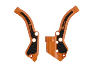 Racetech frame beschermers oranje / zwart KTM SX 50 2024- & Husqvarna TC 50 2024- & Gas Gas MC 50 2024-
