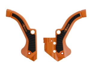 Racetech frame beschermers oranje / zwart KTM SX 65 2024- & Husqvarna TC 65 2024- & Gas Gas MC 65 2024-