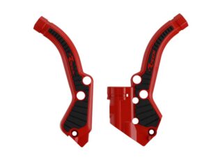 Racetech frame beschermers rood / zwart KTM SX 50 2024- & Husqvarna TC 50 2024- & Gas Gas MC 50 2024-