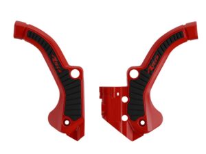 Racetech frame beschermers rood / zwart KTM SX 65 2024- & Husqvarna TC 65 2024- & Gas Gas MC 65 2024-