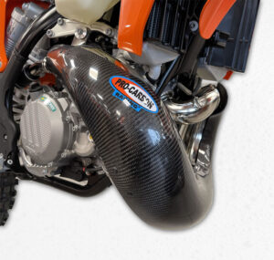 Pro Carbon uitlaatbocht bescherming KTM SX 250/300 2023 & EXC 250/300 TBI 2024- & Husqvarna TC 250 2023 & TE 250/300 TBI 2024 & Gas Gas EC 250/300 2024