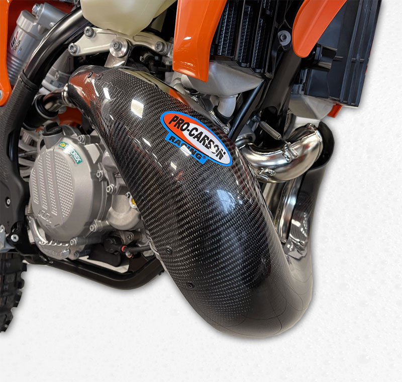 Pro Carbon uitlaatbocht bescherming KTM SX 250/300 2023 & EXC 250/300 TBI 2024- & Husqvarna TC 250 2023 & TE 250/300 TBI 2024 & Gas Gas EC 250/300 2024